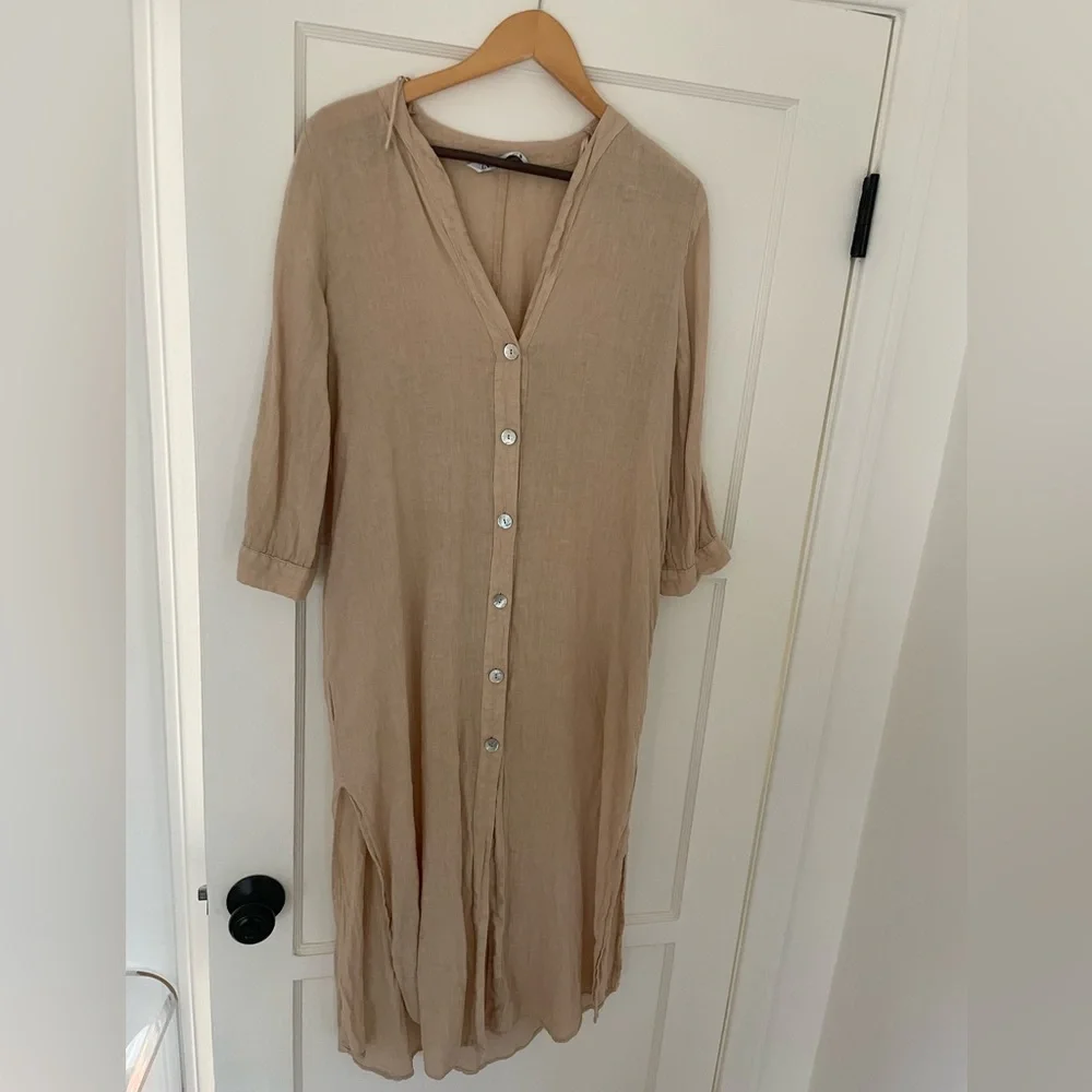 Zara Beige Midi Dress - Picture 5 of 7